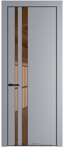 Дверь Profil Doors 20PE цвет Смоки (RAL 870-02) кромка Черный матовый RAL9005 стекло Зеркало Bronza