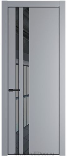 Дверь Profil Doors 20PE цвет Смоки (RAL 870-02) кромка Черный матовый RAL9005 стекло Зеркало Grey