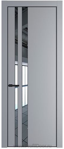 Дверь Profil Doors 20PE цвет Смоки (RAL 870-02) кромка Черный матовый RAL9005 стекло Зеркало