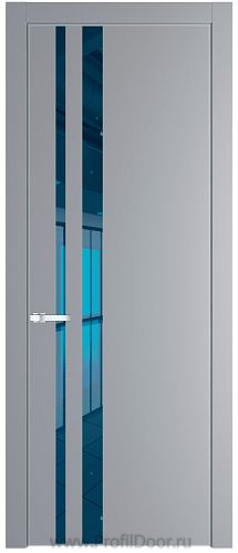 Дверь Profil Doors 20PE цвет Смоки (RAL 870-02) кромка Серебро стекло Зеркало Blue