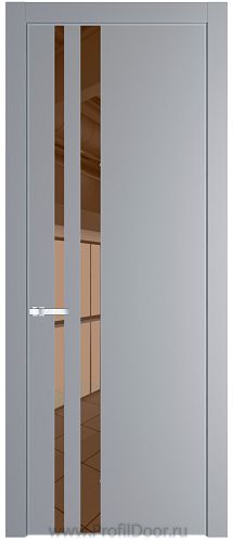 Дверь Profil Doors 20PE цвет Смоки (RAL 870-02) кромка Серебро стекло Зеркало Bronza