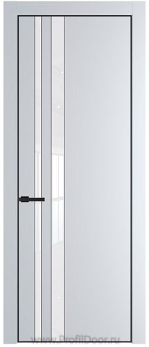 Дверь Profil Doors 20PE цвет Вайт (RAL 110 96 02) кромка Черный матовый RAL9005 стекло Lacobel лак Классик