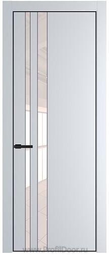 Дверь Profil Doors 20PE цвет Вайт (RAL 110 96 02) кромка Черный матовый RAL9005 стекло Lacobel Перламутровый лак