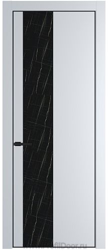 Дверь Profil Doors 20PE цвет Вайт (RAL 110 96 02) кромка Черный матовый RAL9005 стекло Неро мрамор