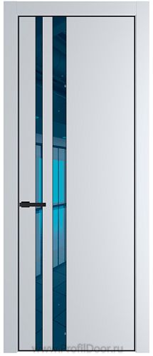 Дверь Profil Doors 20PE цвет Вайт (RAL 110 96 02) кромка Черный матовый RAL9005 стекло Зеркало Blue