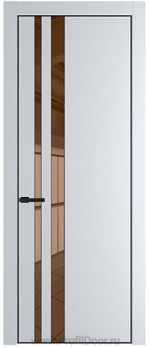 Дверь Profil Doors 20PE цвет Вайт (RAL 110 96 02) кромка Черный матовый RAL9005 стекло Зеркало Bronza