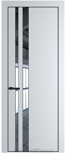 Дверь Profil Doors 20PE цвет Вайт (RAL 110 96 02) кромка Черный матовый RAL9005 стекло Зеркало