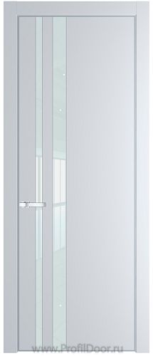 Дверь Profil Doors 20PE цвет Вайт (RAL 110 96 02) кромка Серебро стекло Lacobel Белый лак