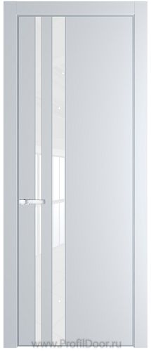 Дверь Profil Doors 20PE цвет Вайт (RAL 110 96 02) кромка Серебро стекло Lacobel лак Классик