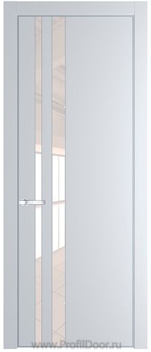 Дверь Profil Doors 20PE цвет Вайт (RAL 110 96 02) кромка Серебро стекло Lacobel Перламутровый лак