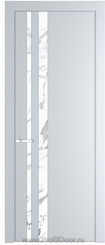 Дверь Profil Doors 20PE цвет Вайт (RAL 110 96 02) кромка Серебро стекло Нефи белый узор серебро