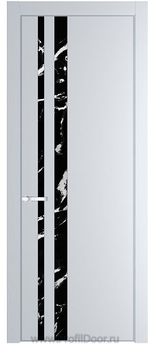 Дверь Profil Doors 20PE цвет Вайт (RAL 110 96 02) кромка Серебро стекло Нефи черный узор серебро