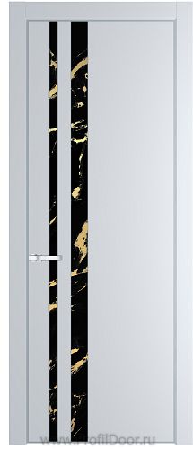Дверь Profil Doors 20PE цвет Вайт (RAL 110 96 02) кромка Серебро стекло Нефи черный узор золото