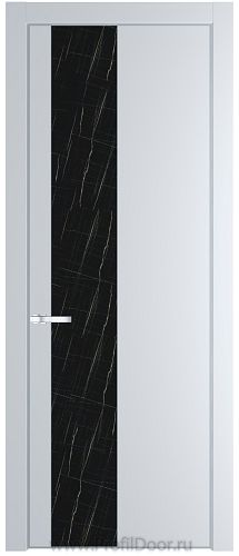 Дверь Profil Doors 20PE цвет Вайт (RAL 110 96 02) кромка Серебро стекло Неро мрамор