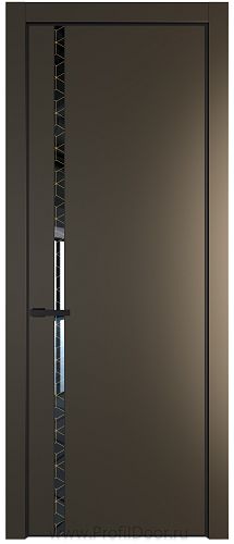 Дверь Profil Doors 21PE цвет Блэк кромка Черный матовый RAL9005 стекло Лоран узор золото