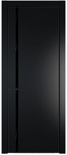 Дверь Profil Doors 21PE цвет Блэк кромка Черный матовый RAL9005 стекло Неро мрамор