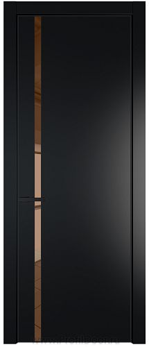 Дверь Profil Doors 21PE цвет Блэк кромка Черный матовый RAL9005 стекло Зеркало Bronza