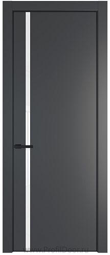 Дверь Profil Doors 21PE цвет Графит (Pantone 425С) кромка Черный матовый RAL9005 стекло Lacobel лак Классик