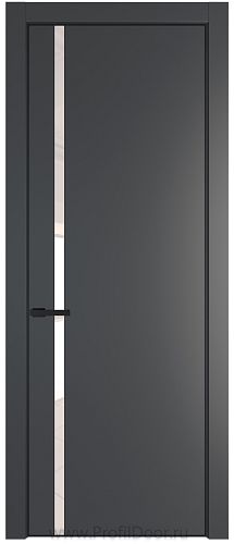 Дверь Profil Doors 21PE цвет Графит (Pantone 425С) кромка Черный матовый RAL9005 стекло Lacobel Перламутровый лак