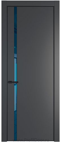 Дверь Profil Doors 21PE цвет Графит (Pantone 425С) кромка Черный матовый RAL9005 стекло Зеркало Blue
