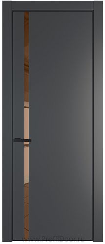 Дверь Profil Doors 21PE цвет Графит (Pantone 425С) кромка Черный матовый RAL9005 стекло Зеркало Bronza