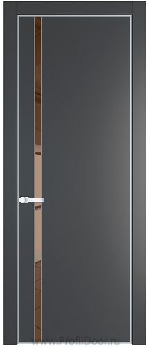 Дверь Profil Doors 21PE цвет Графит (Pantone 425С) кромка Серебро стекло Зеркало Bronza