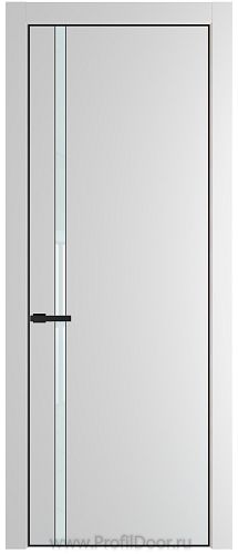 Дверь Profil Doors 21PE цвет Крем Вайт (RAL 120-02) кромка Черный матовый RAL9005 стекло Lacobel Белый лак