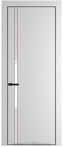 Дверь Profil Doors 21PE цвет Крем Вайт (RAL 120-02) кромка Черный матовый RAL9005 стекло Lacobel Перламутровый лак