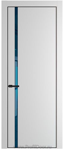 Дверь Profil Doors 21PE цвет Крем Вайт (RAL 120-02) кромка Черный матовый RAL9005 стекло Зеркало Blue