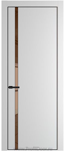Дверь Profil Doors 21PE цвет Крем Вайт (RAL 120-02) кромка Черный матовый RAL9005 стекло Зеркало Bronza