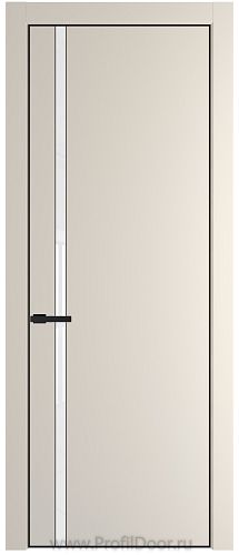 Дверь Profil Doors 21PE цвет Кремовая Магнолия (RAL 120-04) кромка Черный матовый RAL9005 стекло Lacobel лак Классик