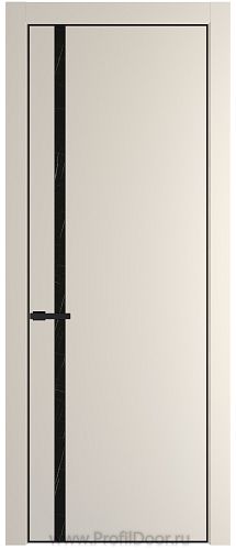 Дверь Profil Doors 21PE цвет Кремовая Магнолия (RAL 120-04) кромка Черный матовый RAL9005 стекло Неро мрамор