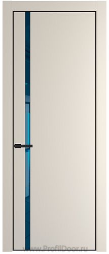 Дверь Profil Doors 21PE цвет Кремовая Магнолия (RAL 120-04) кромка Черный матовый RAL9005 стекло Зеркало Blue