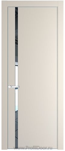 Дверь Profil Doors 21PE цвет Кремовая Магнолия (RAL 120-04) кромка Серебро стекло Зеркало