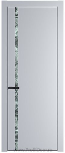 Дверь Profil Doors 21PE цвет Лайт Грей (RAL 870-01) кромка Черный матовый RAL9005 стекло Атриум серебро