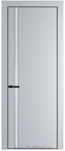 Дверь Profil Doors 21PE цвет Лайт Грей (RAL 870-01) кромка Черный матовый RAL9005 стекло Lacobel Белый лак