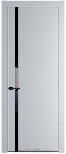 Дверь Profil Doors 21PE цвет Лайт Грей (RAL 870-01) кромка Черный матовый RAL9005 стекло Lacobel Черный лак