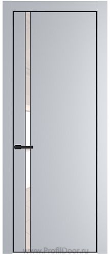Дверь Profil Doors 21PE цвет Лайт Грей (RAL 870-01) кромка Черный матовый RAL9005 стекло Lacobel Перламутровый лак