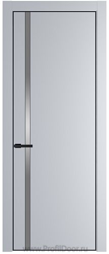 Дверь Profil Doors 21PE цвет Лайт Грей (RAL 870-01) кромка Черный матовый RAL9005 стекло Lacobel Серебро Матлак
