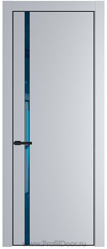 Дверь Profil Doors 21PE цвет Лайт Грей (RAL 870-01) кромка Черный матовый RAL9005 стекло Зеркало Blue