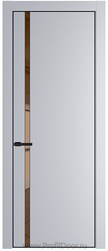 Дверь Profil Doors 21PE цвет Лайт Грей (RAL 870-01) кромка Черный матовый RAL9005 стекло Зеркало Bronza