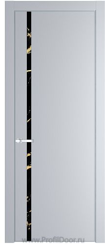 Дверь Profil Doors 21PE цвет Лайт Грей (RAL 870-01) кромка Серебро стекло Нефи черный узор золото