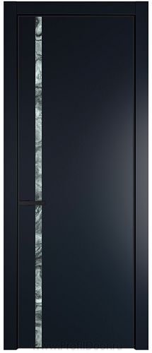 Дверь Profil Doors 21PE цвет Нэви Блу (RAL 7016) кромка Черный матовый RAL9005 стекло Атриум серебро
