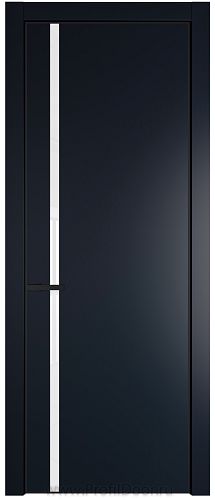 Дверь Profil Doors 21PE цвет Нэви Блу (RAL 7016) кромка Черный матовый RAL9005 стекло Lacobel лак Классик