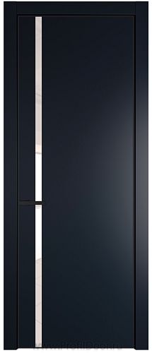 Дверь Profil Doors 21PE цвет Нэви Блу (RAL 7016) кромка Черный матовый RAL9005 стекло Lacobel Перламутровый лак