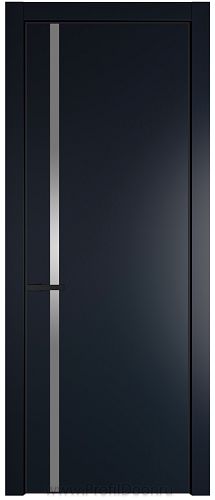 Дверь Profil Doors 21PE цвет Нэви Блу (RAL 7016) кромка Черный матовый RAL9005 стекло Lacobel Серебро Матлак