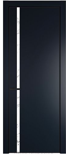 Дверь Profil Doors 21PE цвет Нэви Блу (RAL 7016) кромка Черный матовый RAL9005 стекло Нефи белый узор серебро