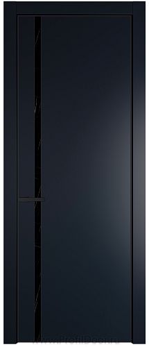 Дверь Profil Doors 21PE цвет Нэви Блу (RAL 7016) кромка Черный матовый RAL9005 стекло Неро мрамор