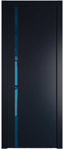 Дверь Profil Doors 21PE цвет Нэви Блу (RAL 7016) кромка Черный матовый RAL9005 стекло Зеркало Blue