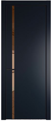 Дверь Profil Doors 21PE цвет Нэви Блу (RAL 7016) кромка Черный матовый RAL9005 стекло Зеркало Bronza
